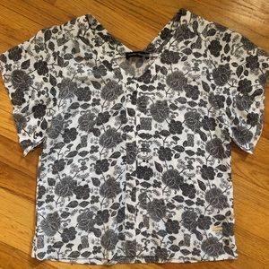 Floral V Neck Blouse